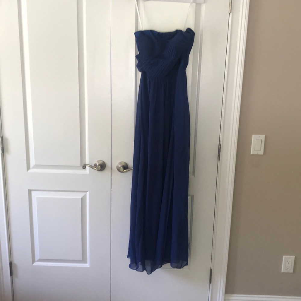 Navy Bari Jay bridesmaid dress
